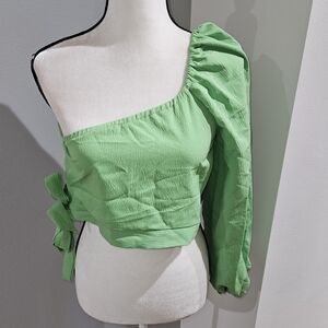 One Sleev Green Top